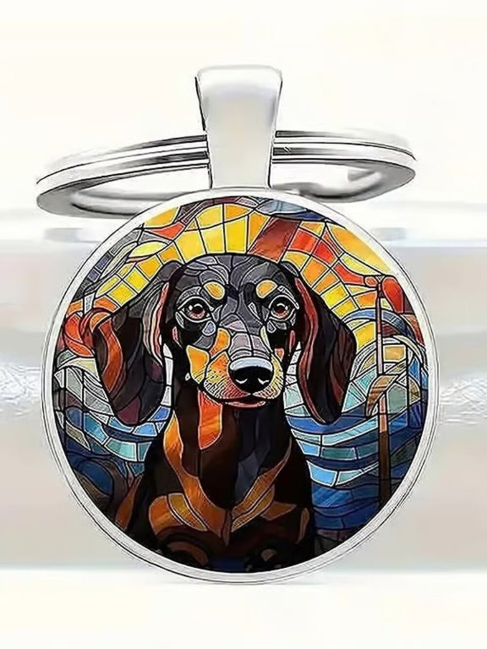 Stainless Steel DACHSHUND Dog Keyring Keychain Accessory
